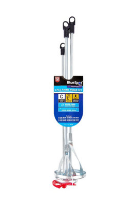 BlueSpot 3pc Paint Mixer Set Paddle Mixing Plaster Grout Hexagon Shaft 350-395mm - Image 5