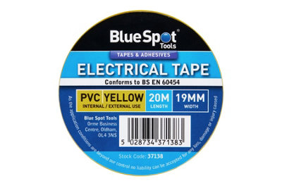 BlueSpot Tools Blue Spot Tools20M Yellow Pvc Electrical Tape from B&Q