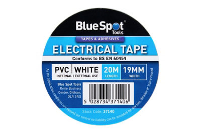 BlueSpot Tools Blue Spot Tools20M White Pvc Electrical Tape from B&Q