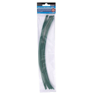 BlueSpot Tools Blue Spot Tools10 Pce 300mm (12") 1/8" Green Heat Shrink Tubing from B&Q