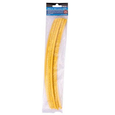 BlueSpot Tools Blue Spot Tools10 Pce 300mm (12") 1/4" Yellow Heat Shrink Tubing from B&Q