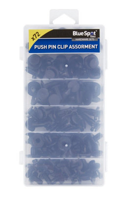 BlueSpot Tools Blue Spot Tools72 Piece Assorted Push Pin Clip Set from B&Q