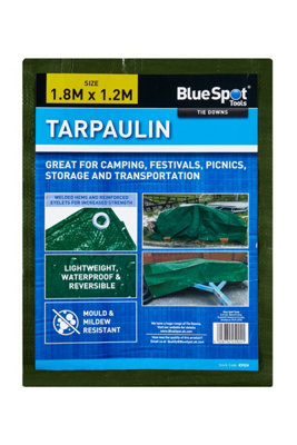 B&Q -  Blue Spot Tools Green Tarpaulin 1.8M X 1.2M