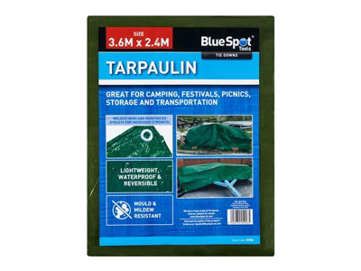 B&Q -  45926 Green Tarpaulin 3.6 X 2.4M B/s45926