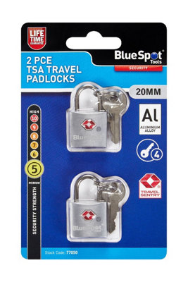 BlueSpot Tools Blue Spot Tools2 Pc Tsa Travel Padlock Set20mmAluminium from B&Q