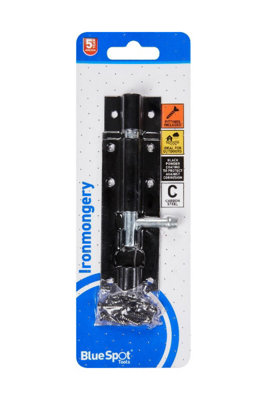 BlueSpot Tools Blue Spot Tools102mm Tower BoltBlack Powder Coated from B&Q