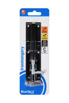 BlueSpot Tools Blue Spot Tools152mm Black Powder Coated Tower Bolt from B&Q