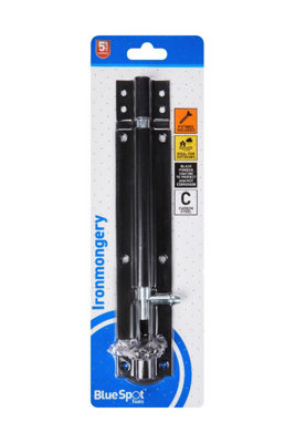 BlueSpot Tools Blue Spot ToolsBlack Powder Coated Tower Bolt 200mm from B&Q