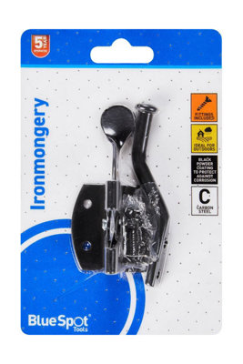 BlueSpot Tools Blue Spot Tools50mm Black Powder Coated Auto Gate Latch from B&Q