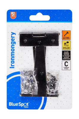 BlueSpot Tools Blue Spot ToolsBlue Spot 102mm Black Powder Coated Tee Hinge from B&Q