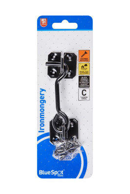 BlueSpot Tools Blue Spot Tools102mm Black Powder Coated Cabin Hook from B&Q