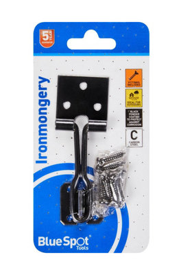 BlueSpot Tools Blue Spot Tools102mm Black Powder Coated Wire Hasp & Staple from B&Q