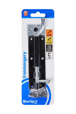 BlueSpot Tools Blue Spot Tools150mm Black Powder Coated Tower Bolt from B&Q