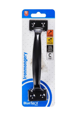 BlueSpot Tools Blue Spot Tools200mm Black Powder Coated Gate Pull Handle from B&Q