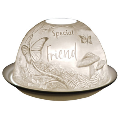 Cello Porcelain Tealight Dome Special Friend Design Led Or Candle Use Wax WarmerFriendship GiftOrnament from B&Q