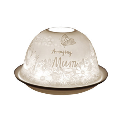 Cello Porcelain Tealight Dome Amazing Mum Design Led Or Candle Use Wax WarmerBirthday GiftHome Ornament from B&Q