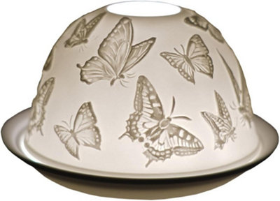 Cello Porcelain Tealight Dome Butterflies Design Led Or Candle Use Wax WarmerBirthday GiftHome Ornament from B&Q