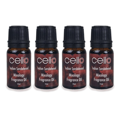 Cello Mixology Fragrance Oil Pack Of 4 Indian Sandalwood Ideal For Home Aromatherapy Diffuser from B&Q