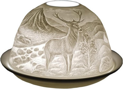 Cello Porcelain Tealight Dome Highland Stag Design Led Or Candle Use Wax WarmerBirthday GiftHome Ornament from B&Q