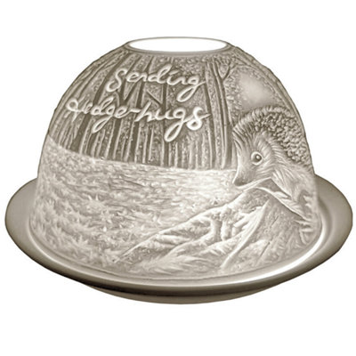 Cello Porcelain Tealight Dome Hedgehogs Design Led Or Candle Use Wax WarmerBirthday GiftHome Ornament from B&Q