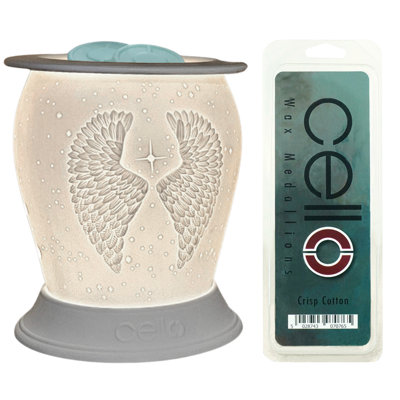 Cello Angel Wings Electric Melt Burner With Crisp Cotton Wax Medallion Home Fragrance Room Décor from B&Q