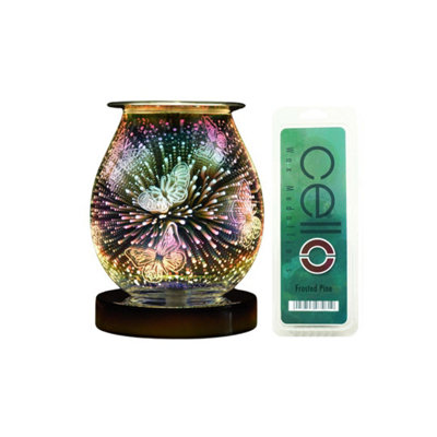Cello Butterfly Touch Electric Melt Burner With Frosted Pine Wax Medallion Home Fragrance Room Décor from B&Q