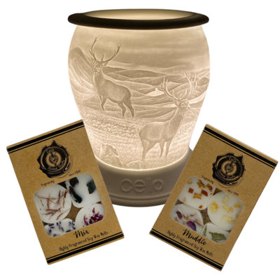 Cello Highland Stag Porcelain Electric Melt Burner With Naked Melts Home Fragrance Room Décor from B&Q