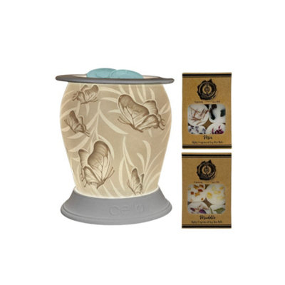 Cello Butterfly Porcelain Electric Melt Burner With Naked Melts Mix Muddle Home Fragrance Room Décor from B&Q