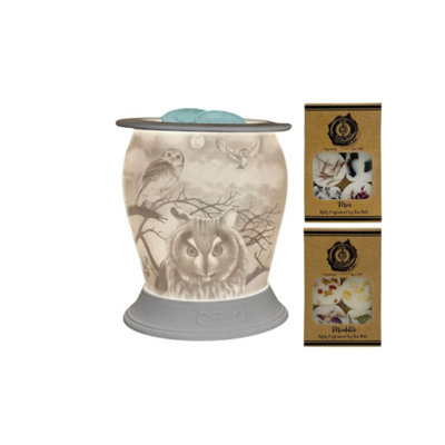 Cello Owl Porcelain Electric Melt Burner With Naked Melts Mix Muddle Home Fragrance Room Décor from B&Q