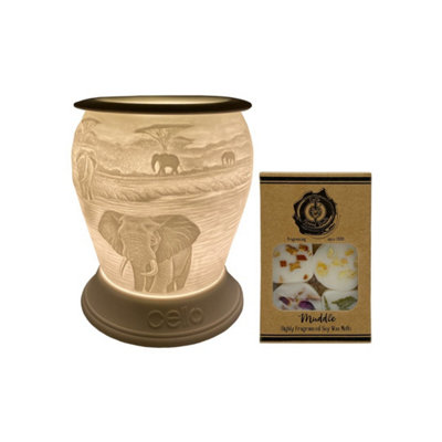 Cello Elephant Barrel Porcelain Electric Melt Burner With Naked Cello Melts Home Fragrance Room Décor from B&Q