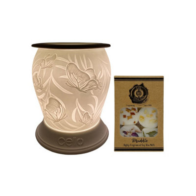 Cello Porcelain Electric Melt Burner With 6 Naked Melts Butterfly Home Fragrance Room Décor from B&Q