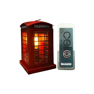 Cello London Telephone Box Electric Melt Burner With Crisp Cotton Wax Medallions Home Fragrance Room Decor from B&Q