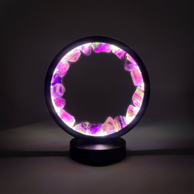 Cello Gleneagles Circle Earth Led Natural Crystal Lamp Purple Fluorite Dimmable Led from B&Q