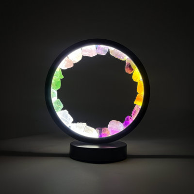 Cello Gleneagles Circle Earth Led Natural Crystal Lamp Crystal Gemstone Mixed Minerals Healing Light Dimmable Multicolor Led from B&Q