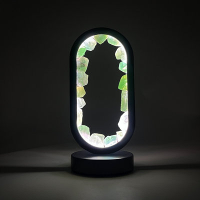 Cello Gleneagles Oval Earth Led Natural Crystal Lam Green Fluorite Dimmable Led from B&Q