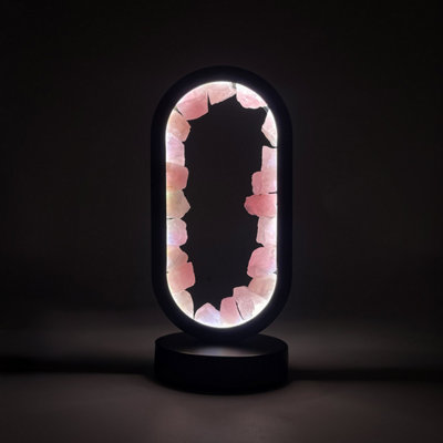 Cello Gleneagles Oval Earth Led Natural Crystal LamRose Quartz Dimmable Pink Led from B&Q
