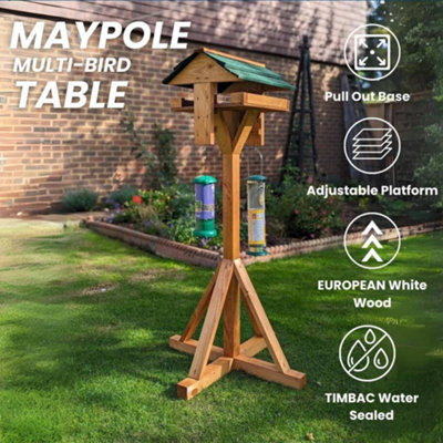 Maypole Adjustable Bird Table With Easy Clean Removable Base from B&Q