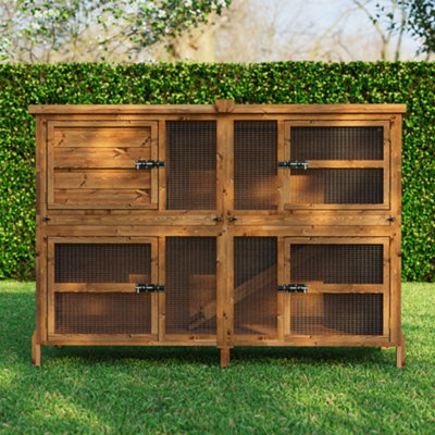  - The Hutch Company 6Ft Chartwell Double Rabbit Guinea Pig Hutch Extra Deep And High Ceilings