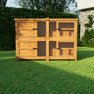 The Hutch Company 6Ft Chartwell Two-Tier Rabbit Guinea Pig Hutch With Two Separated Layers from B&Q