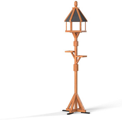 Ballycastle Xl Deluxe Bird Table With Hexagonal Slate-Effect Roof from B&Q