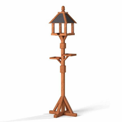 Kinloch Deluxe Bird Table With Slate-Effect Roof And Twin Feeding Platforms from B&Q