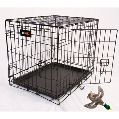 Dibor Rac Metal Fold Flat Dog Crate Small 24 Inches With Plastic Tray And Small Duck Toy from B&Q
