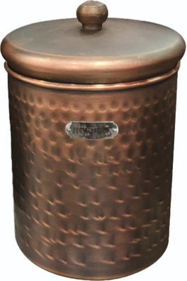 Hound Hammered Antique Copper Finish Pet Treat Can Xlge from B&Q