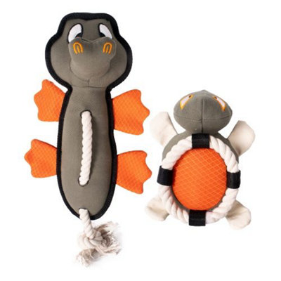Ministry Of Pets Riverside Tough Canvas Toys Squeaker (Pack Of 4) from B&Q