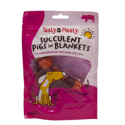 Tasty & Meaty Succulent Pigs In Blankets Dog Treat 80G from B&Q