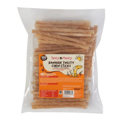 - Tasty & Meaty Rawhide Chew Twist 100 Pack