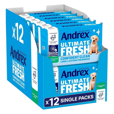 Andrex Washlets Confident Clean Biodegradable & Flushable Toilet Wipes12 Pack from B&Q