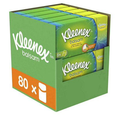 Kleenex Balsam Or Ultra Soft Pocket Tissues, 10 Boxes Of 8 Pack