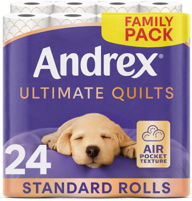 Andrex  Ultimate Quilts Toilet Roll 3-Ply 115 Sheets Per Roll Pack 24 - Image 7