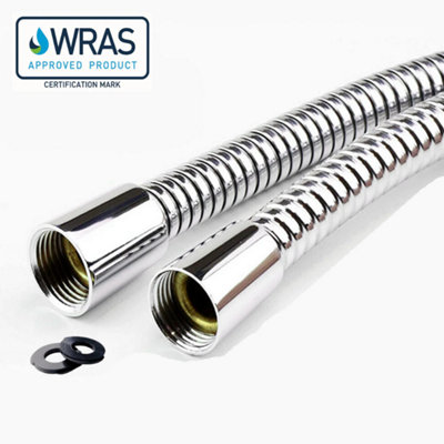 Euroshowers 100Cm Superlux Premium Chrome Stainless Steel Shower Hose Large Bore 11mm Fast FlowWras Approved from B&Q